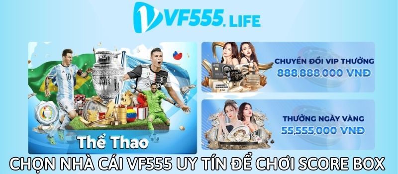 Chọn nhà cái VF555 để cá cược kèo Score Box là sự lựa chọn chính xác